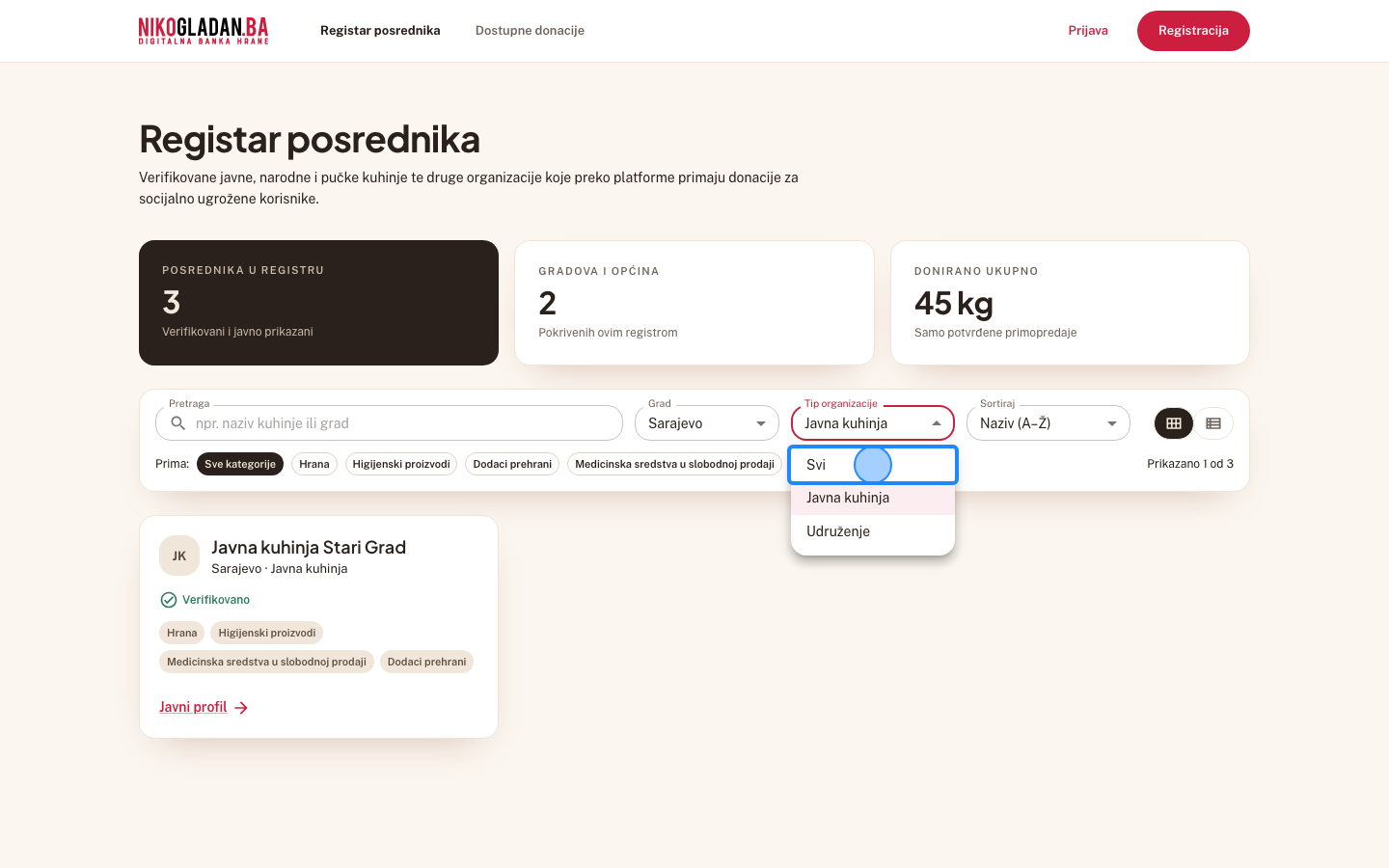 Korak 17: Odaberite „Svi" da uklonite filter tipa.