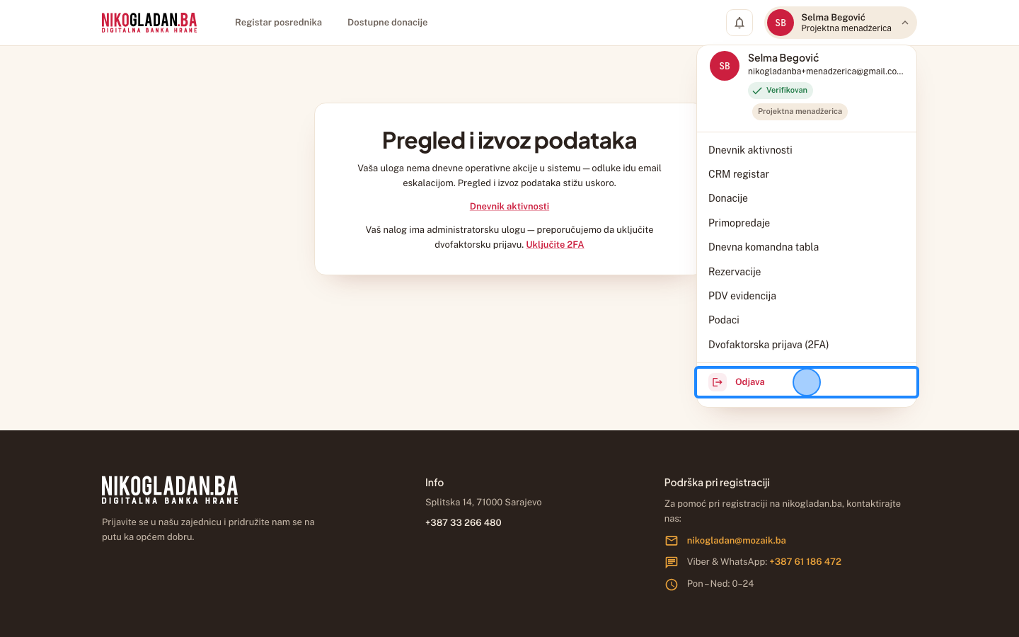 Korak 40: Kliknite „Odjava" na dnu korisničkog menija.