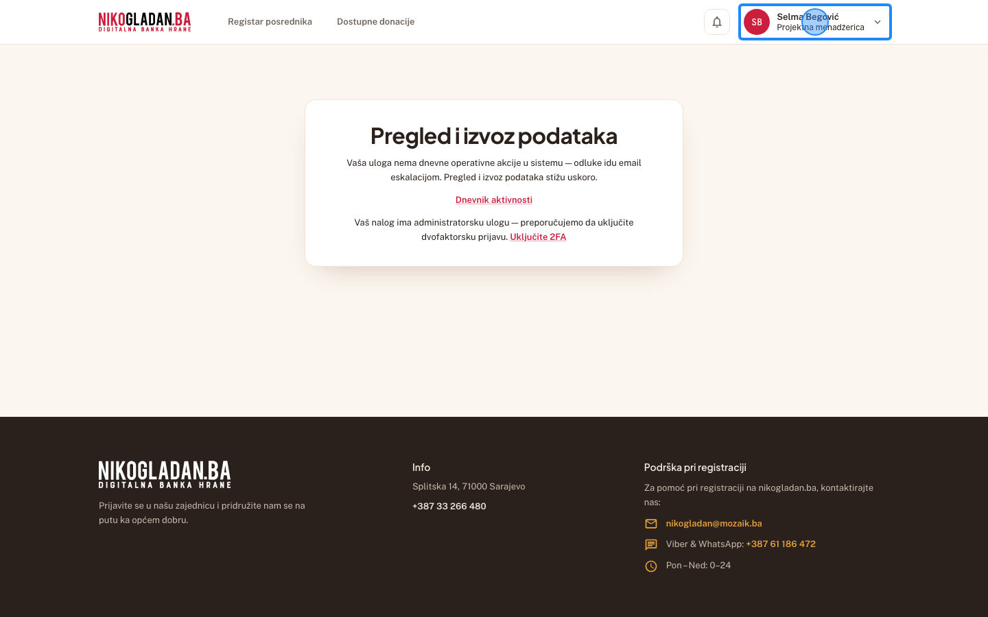 Korak 22: Kliknite ime menadžerice gore desno.