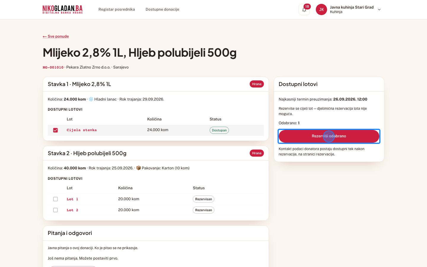 Korak 15: Kliknite „Rezerviši odabrano".