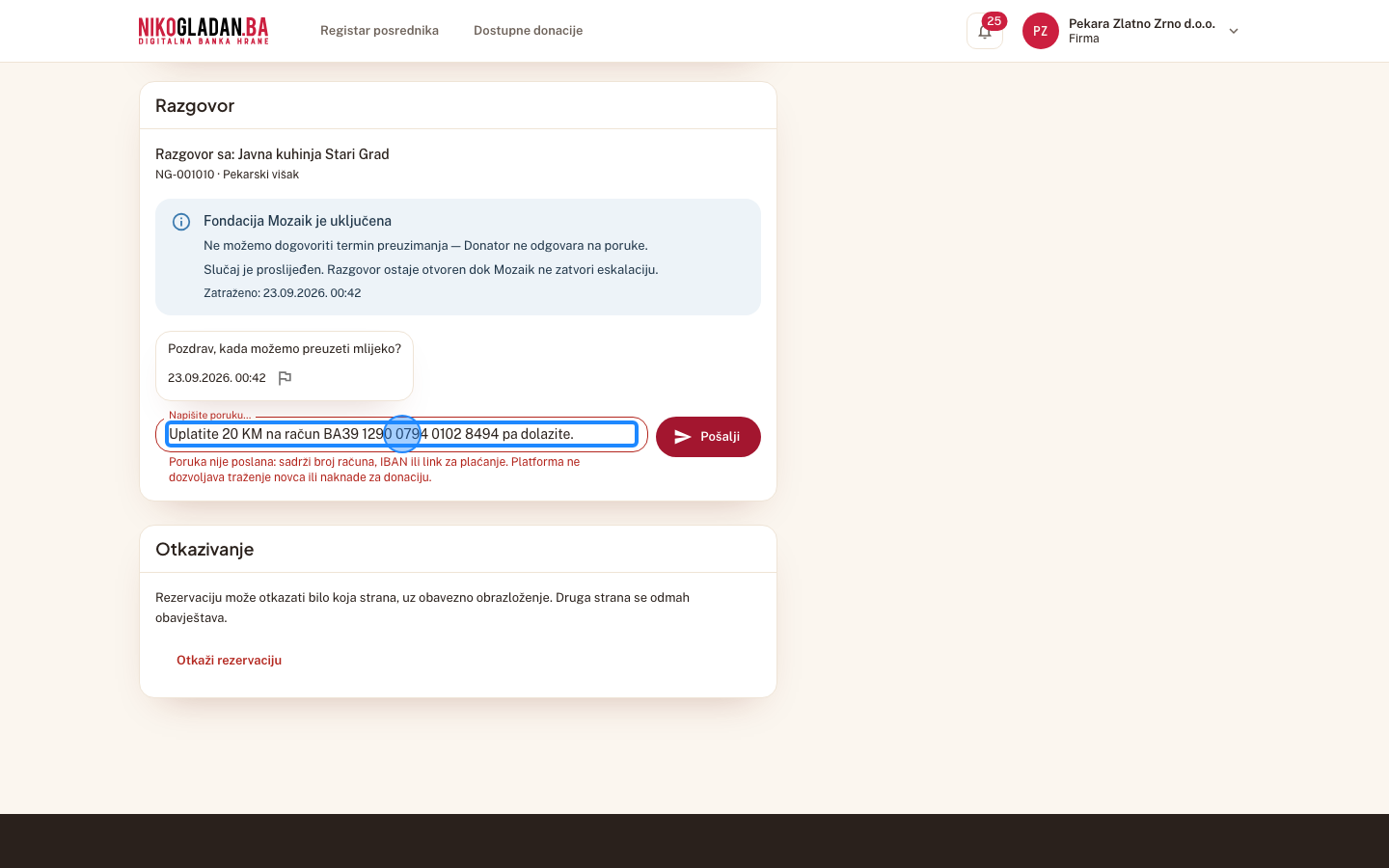 Korak 38: Obrišite tekst i upišite: Možete sutra u 9h, samo tražimo naknadu za gorivo.