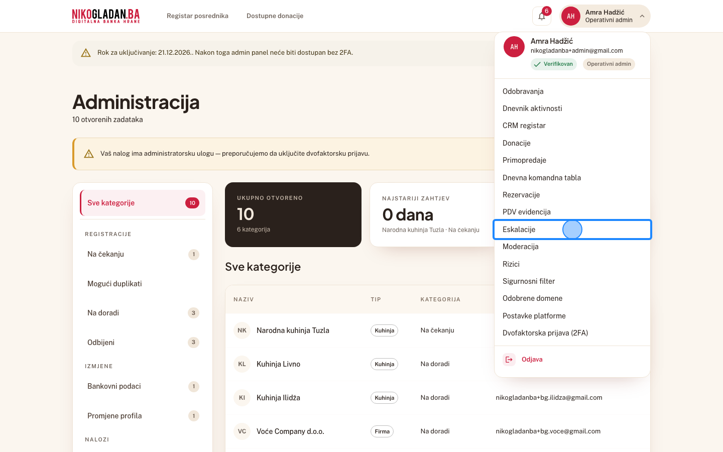 Korak 65: U meniju kliknite „Eskalacije".