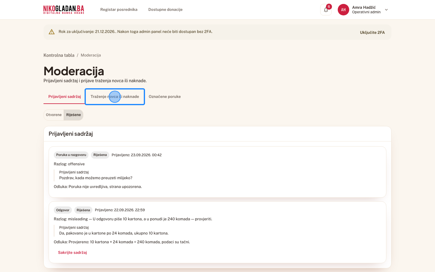 Korak 84: Kliknite tab „Traženje novca ili naknade".