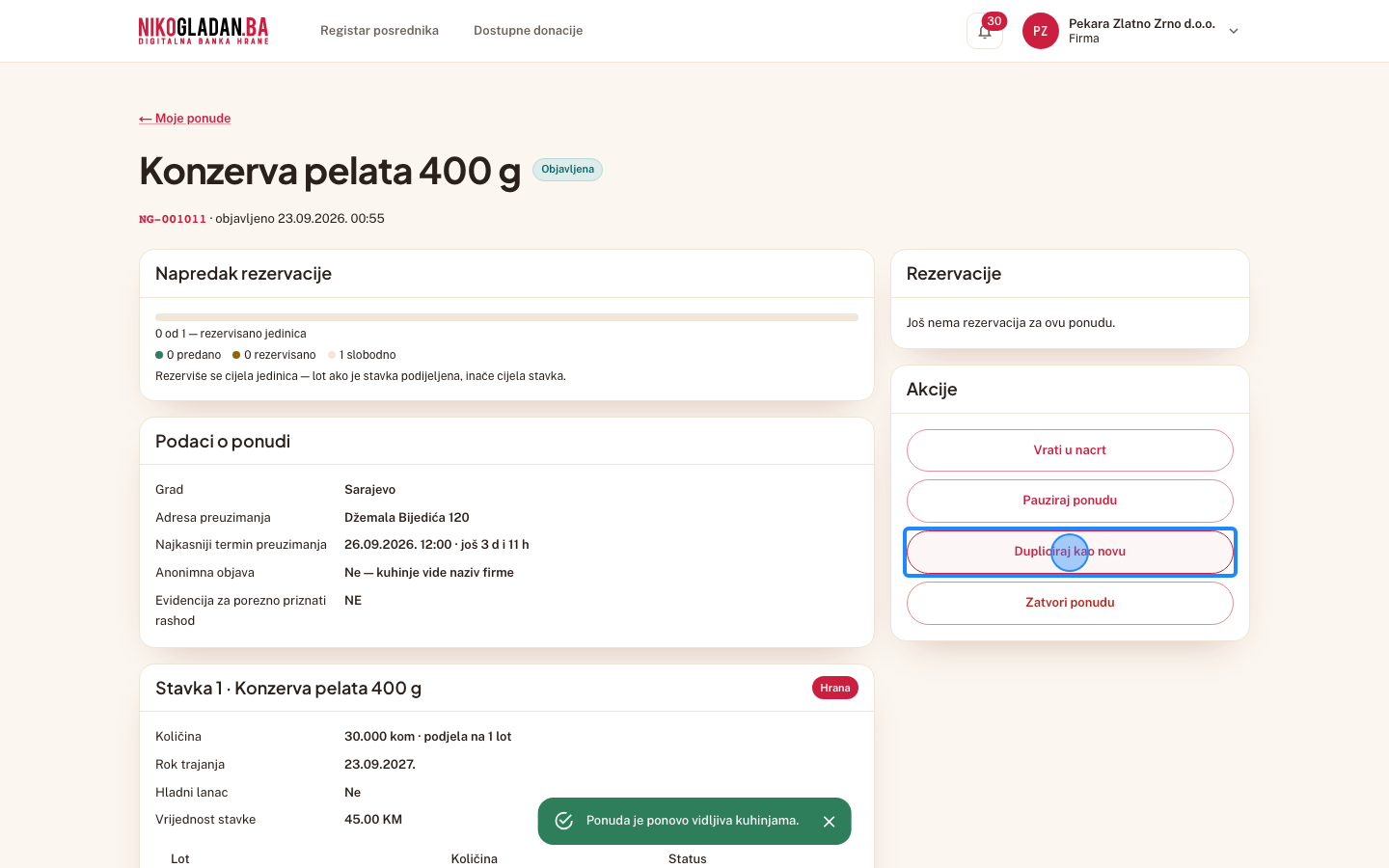 Korak 36: U kartici „Akcije" kliknite „Dupliciraj kao novu".