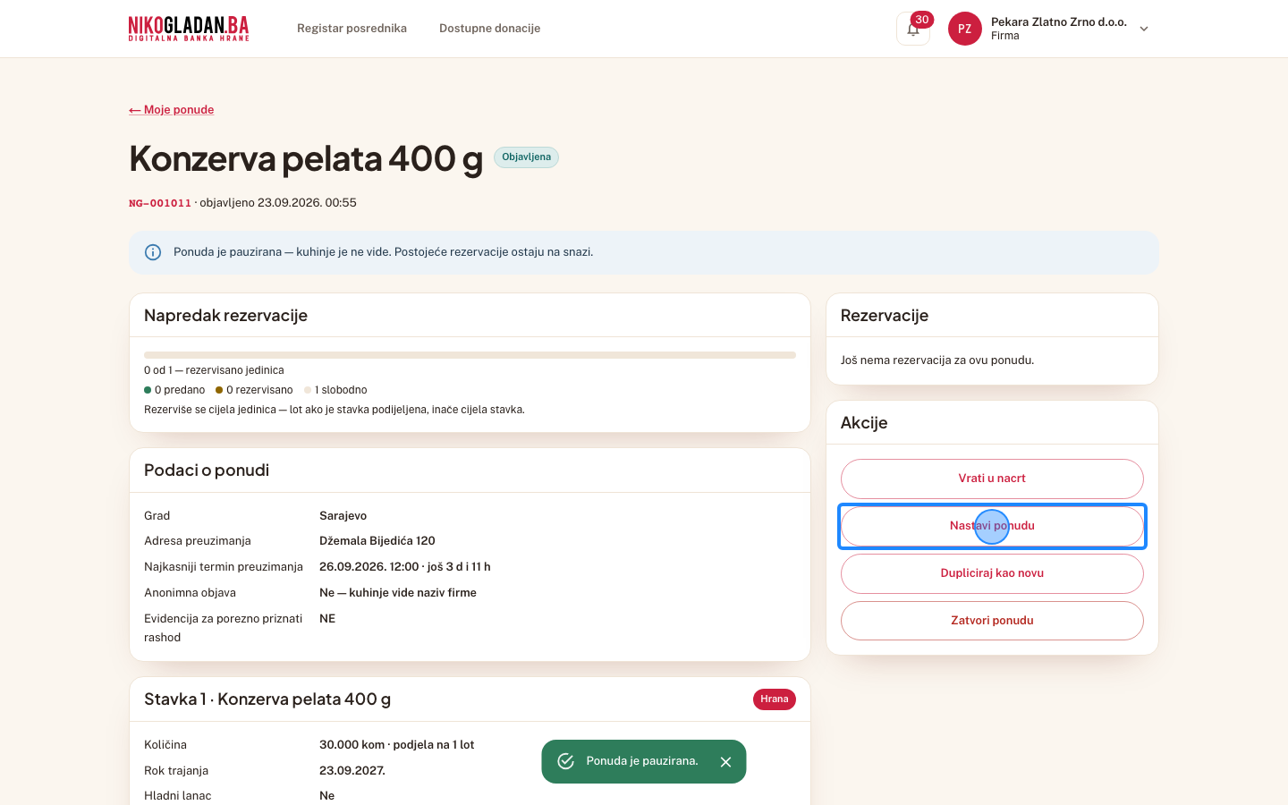 Korak 34: Kliknite „Nastavi ponudu".