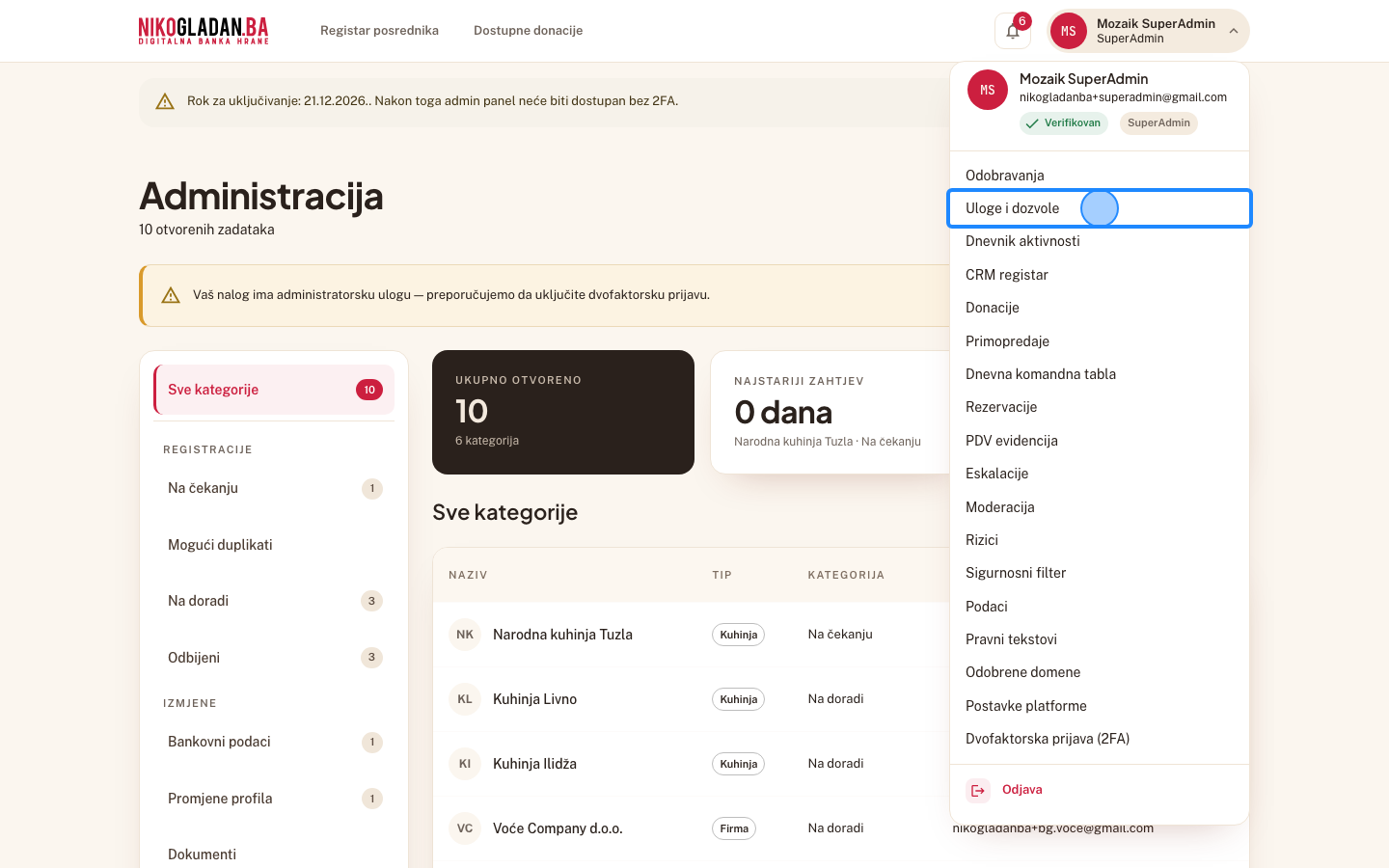 Korak 8: U meniju kliknite „Uloge i dozvole".