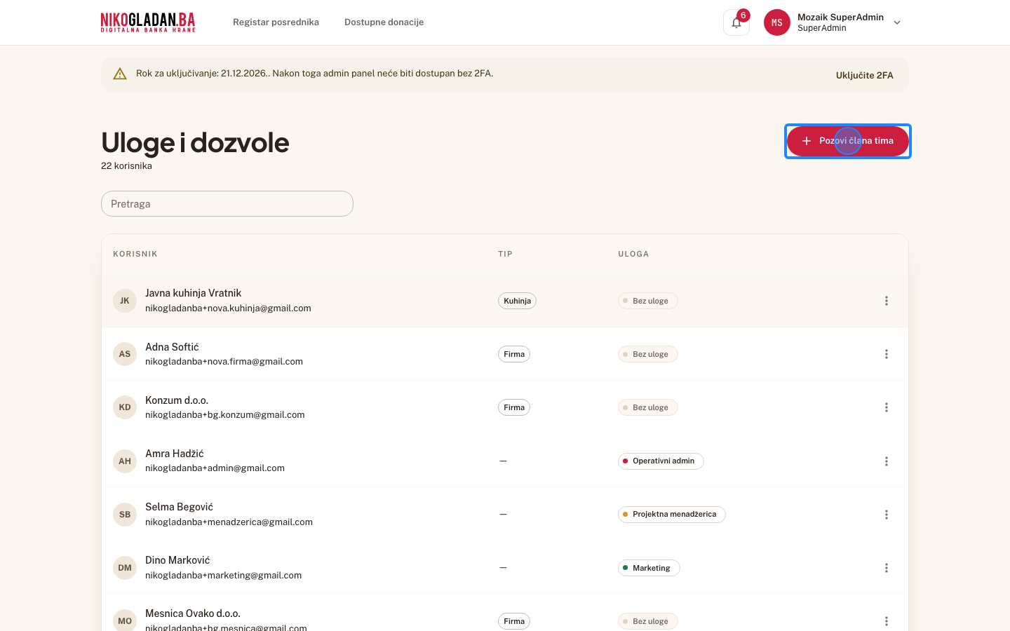 Korak 13: Kliknite „Pozovi člana tima".