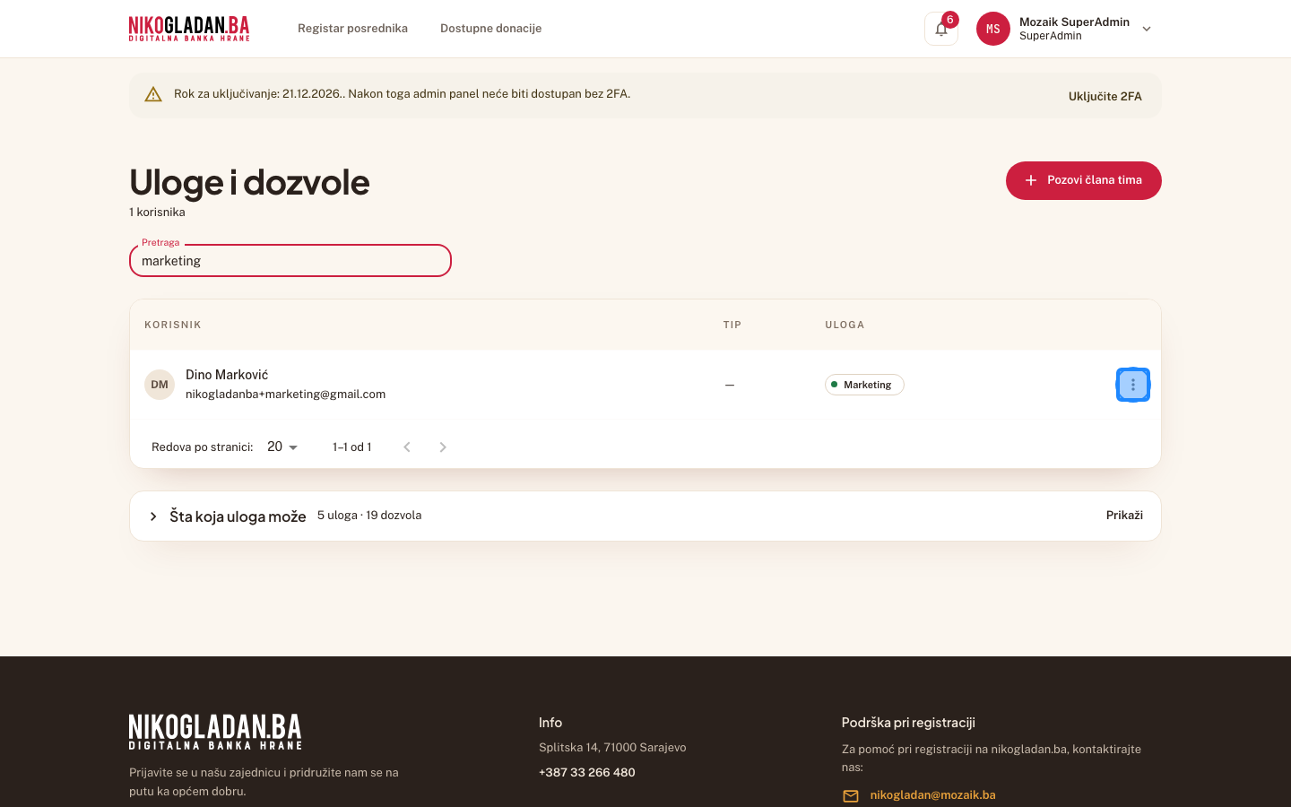 Korak 21: U redu „Dino Marković" otvorite meni „Više radnji".