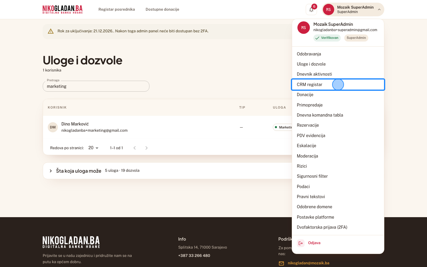 Korak 38: U meniju kliknite „CRM registar".