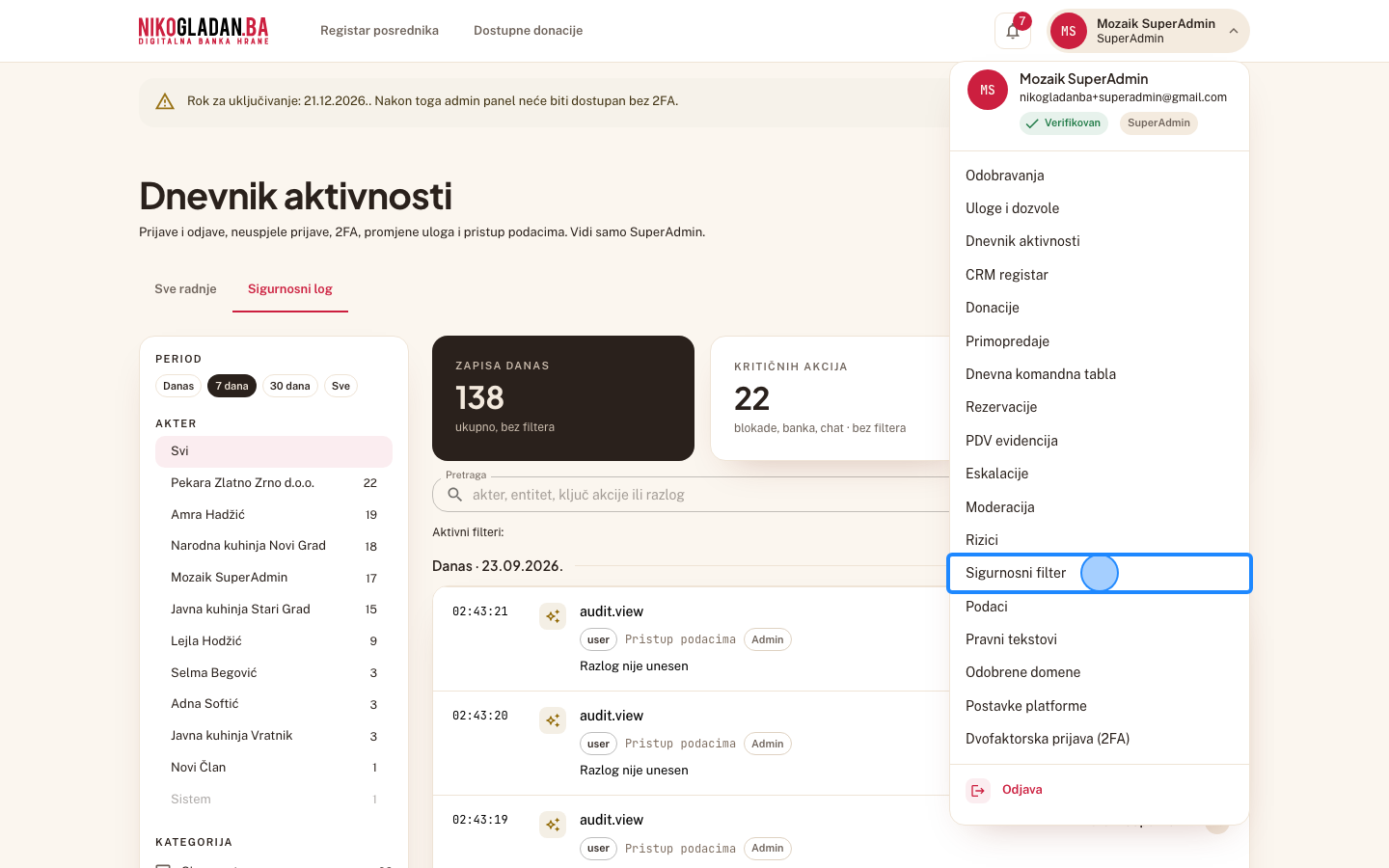 Korak 20: U meniju kliknite „Sigurnosni filter".