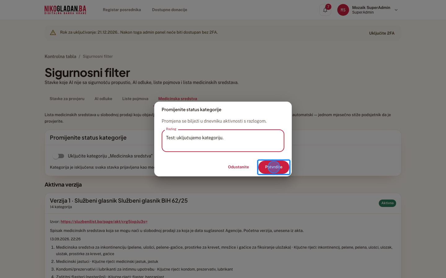 Korak 35: Kliknite „Potvrdite".