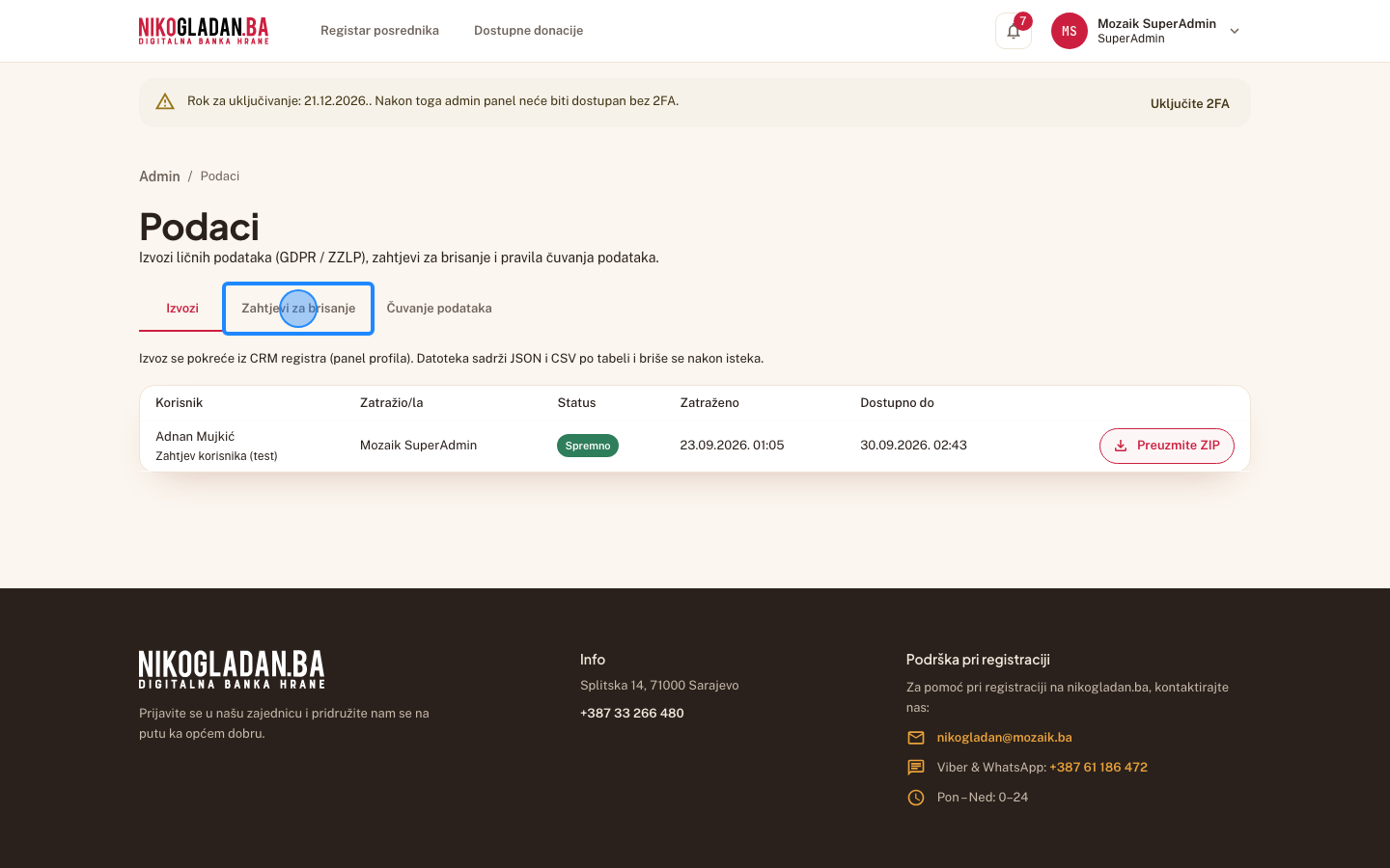 Korak 45: Kliknite tab „Zahtjevi za brisanje".