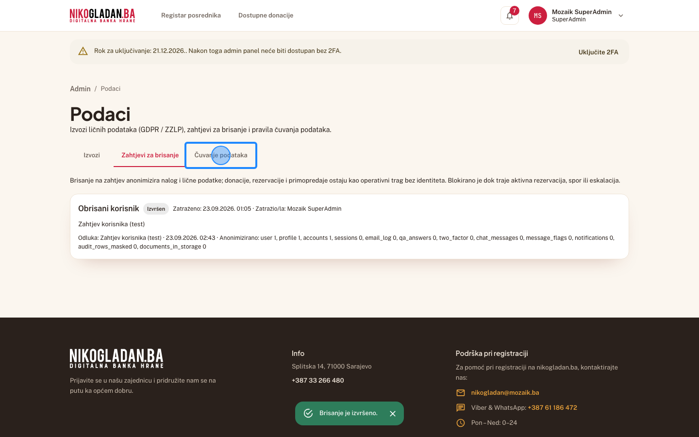 Korak 52: Kliknite tab „Čuvanje podataka".