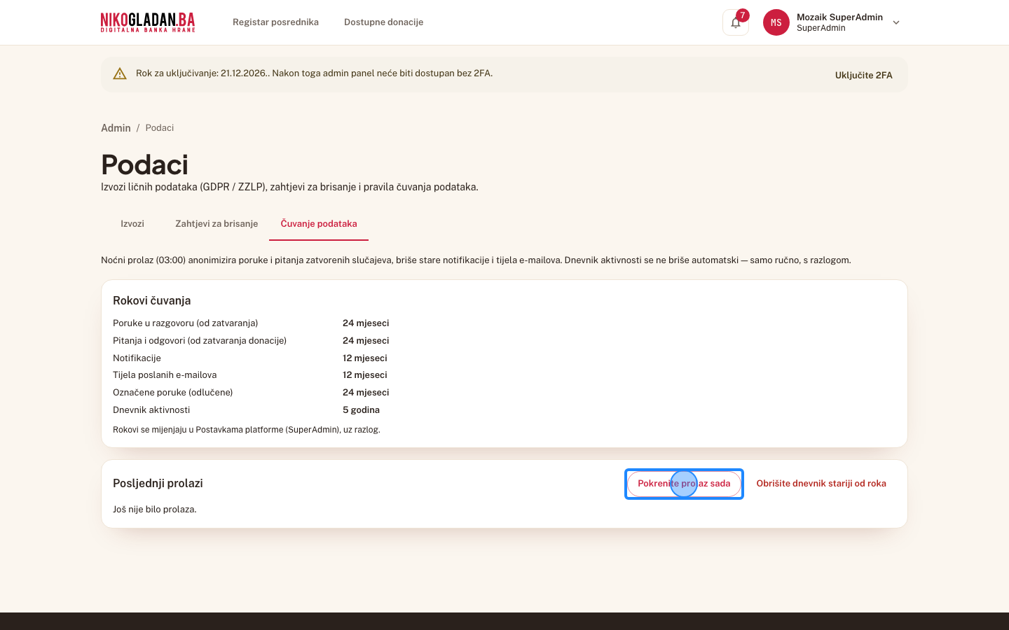 Korak 54: Kliknite „Pokrenite prolaz sada".