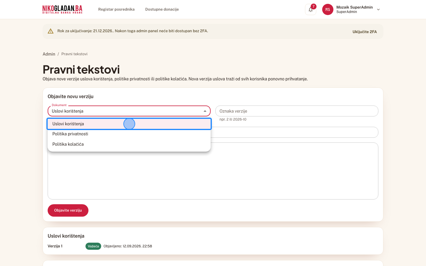 Korak 64: Odaberite „Uslovi korištenja".