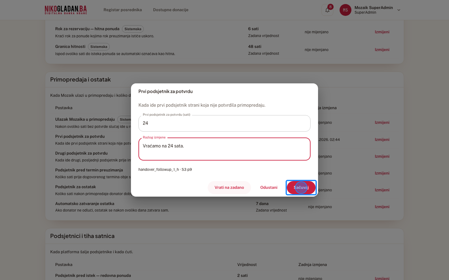 Korak 93: Kliknite „Sačuvaj".