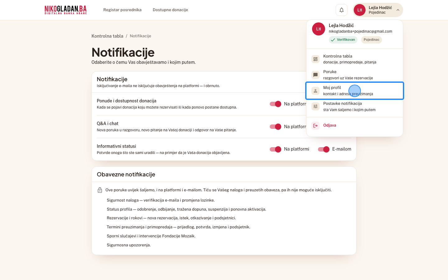 Korak 31: U meniju kliknite „Moj profil".