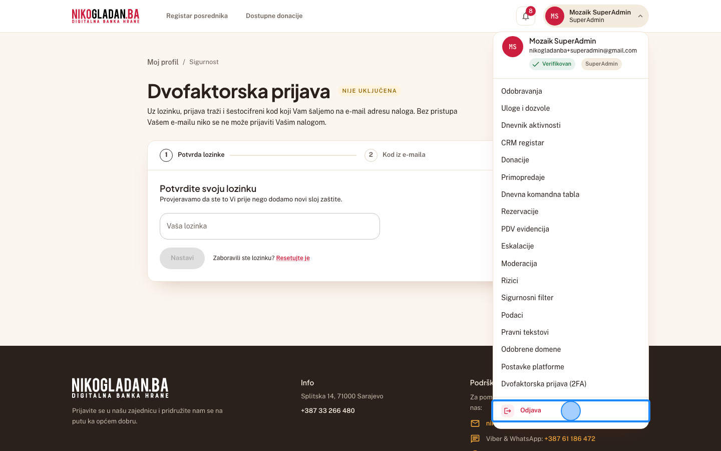 Korak 72: Kliknite „Odjava" na dnu korisničkog menija.
