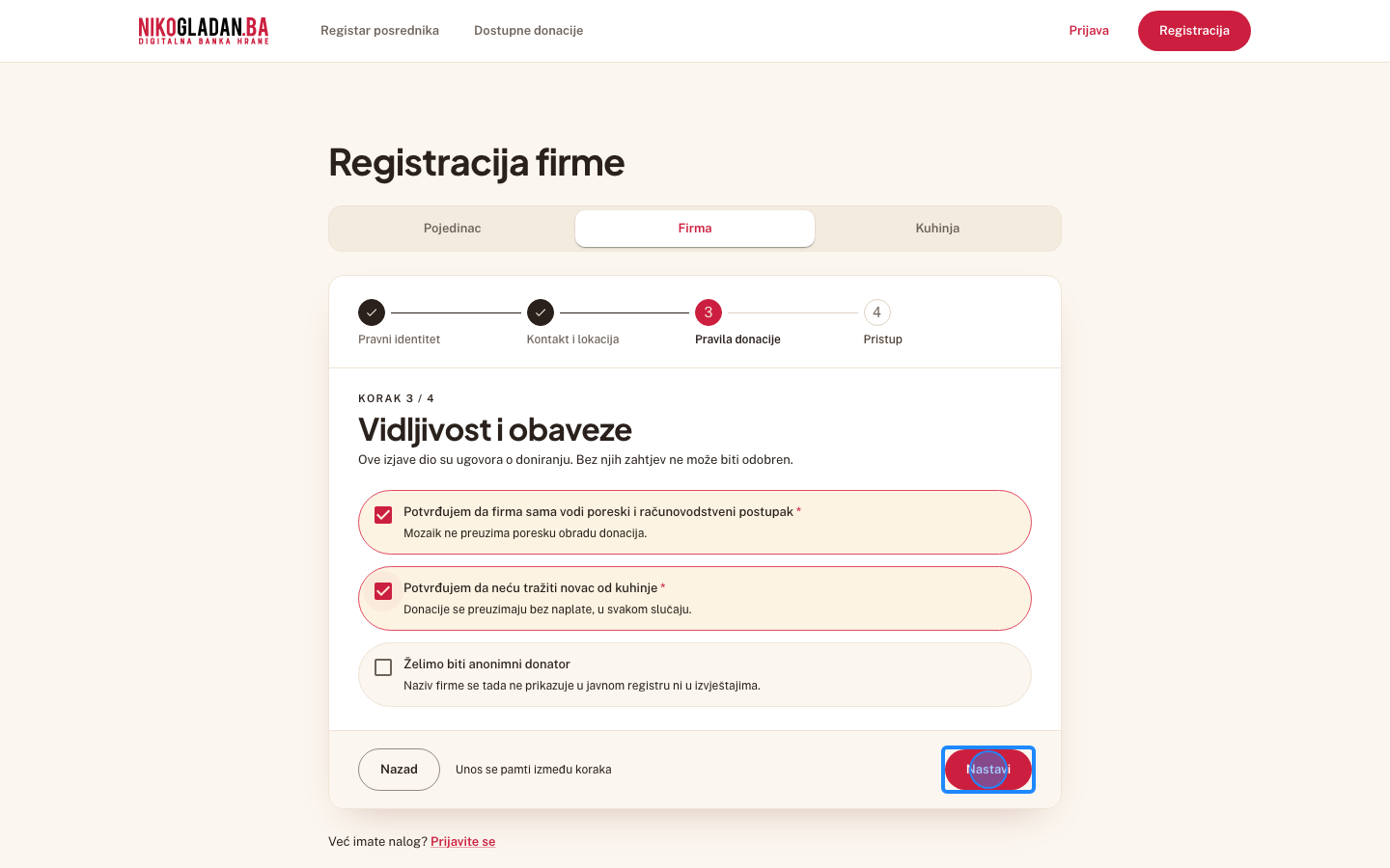 Korak 18: Kliknite „Nastavi".