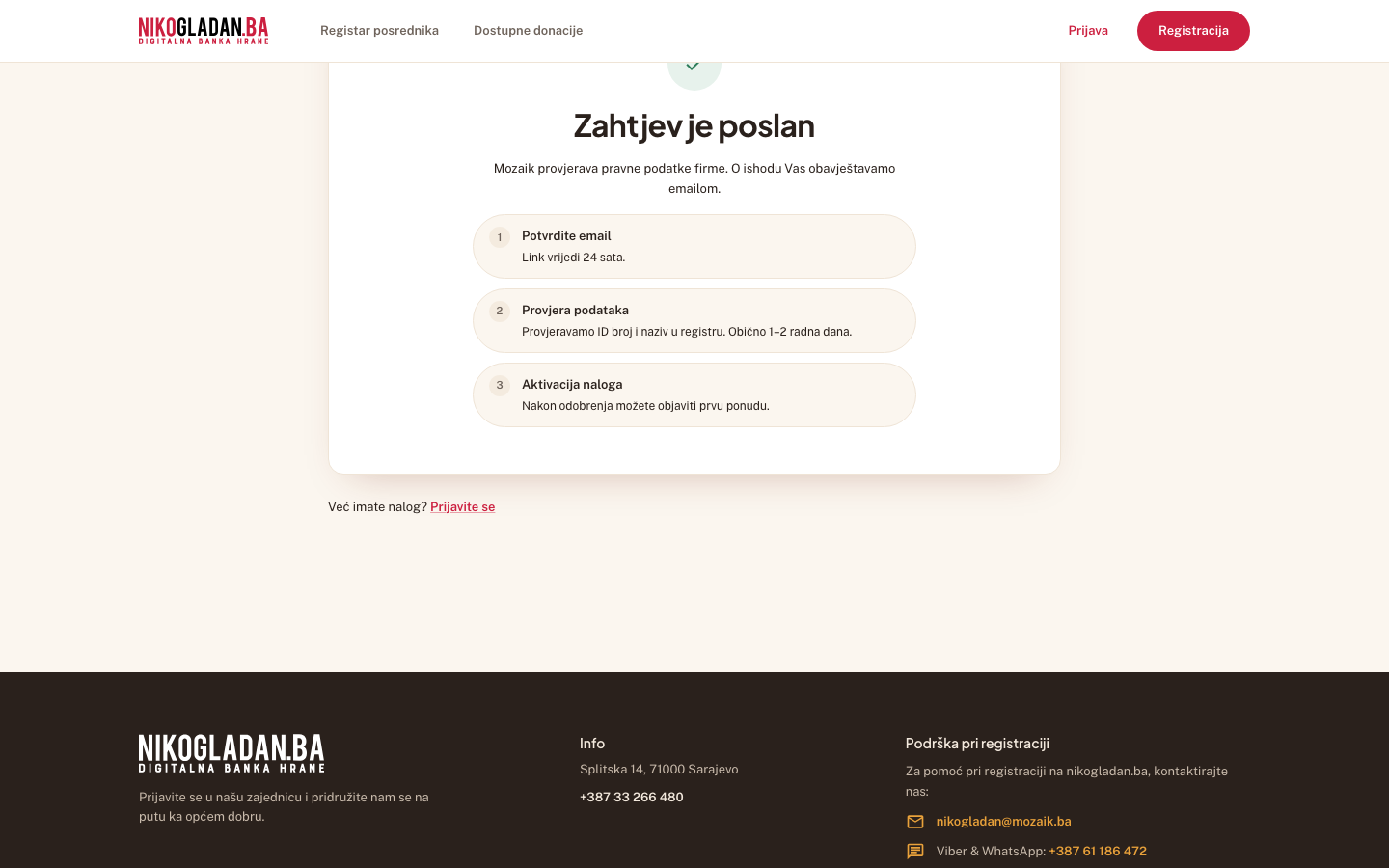 Korak 25: [Gmail] U inboxu nikogladanba@gmail.com otvorite email „Potvrdite svoju email adresu" (za nikogladanba+nova.firma@gmail.com) i kliknite link za potvrdu.