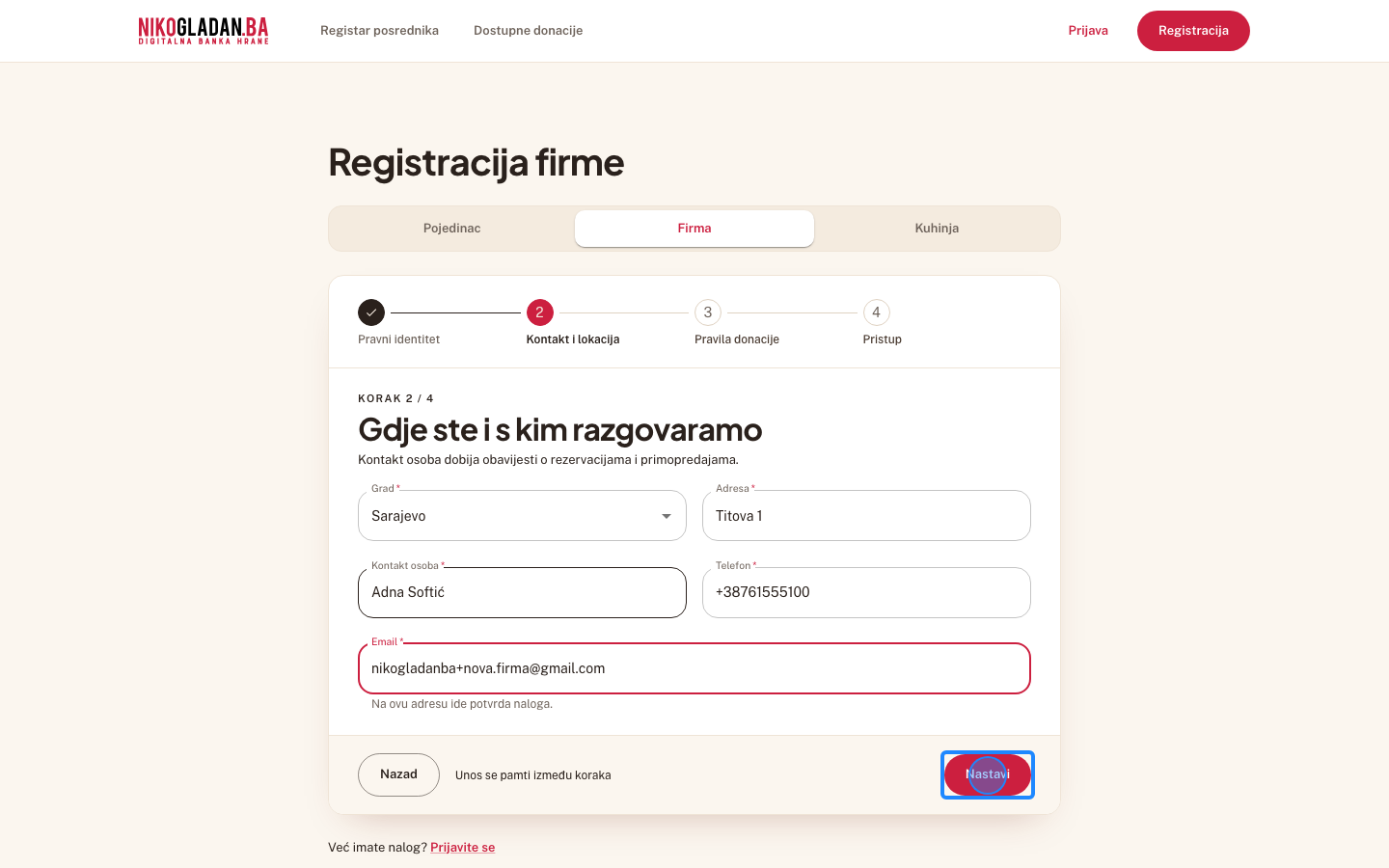 Korak 14: Kliknite „Nastavi".