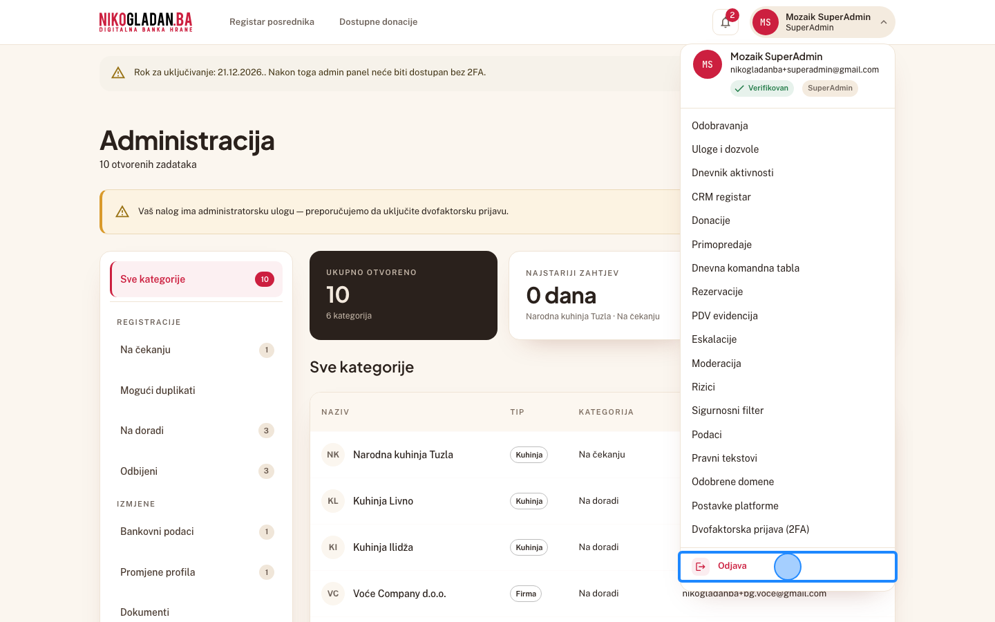 Korak 53: Kliknite „Odjava" na dnu korisničkog menija.