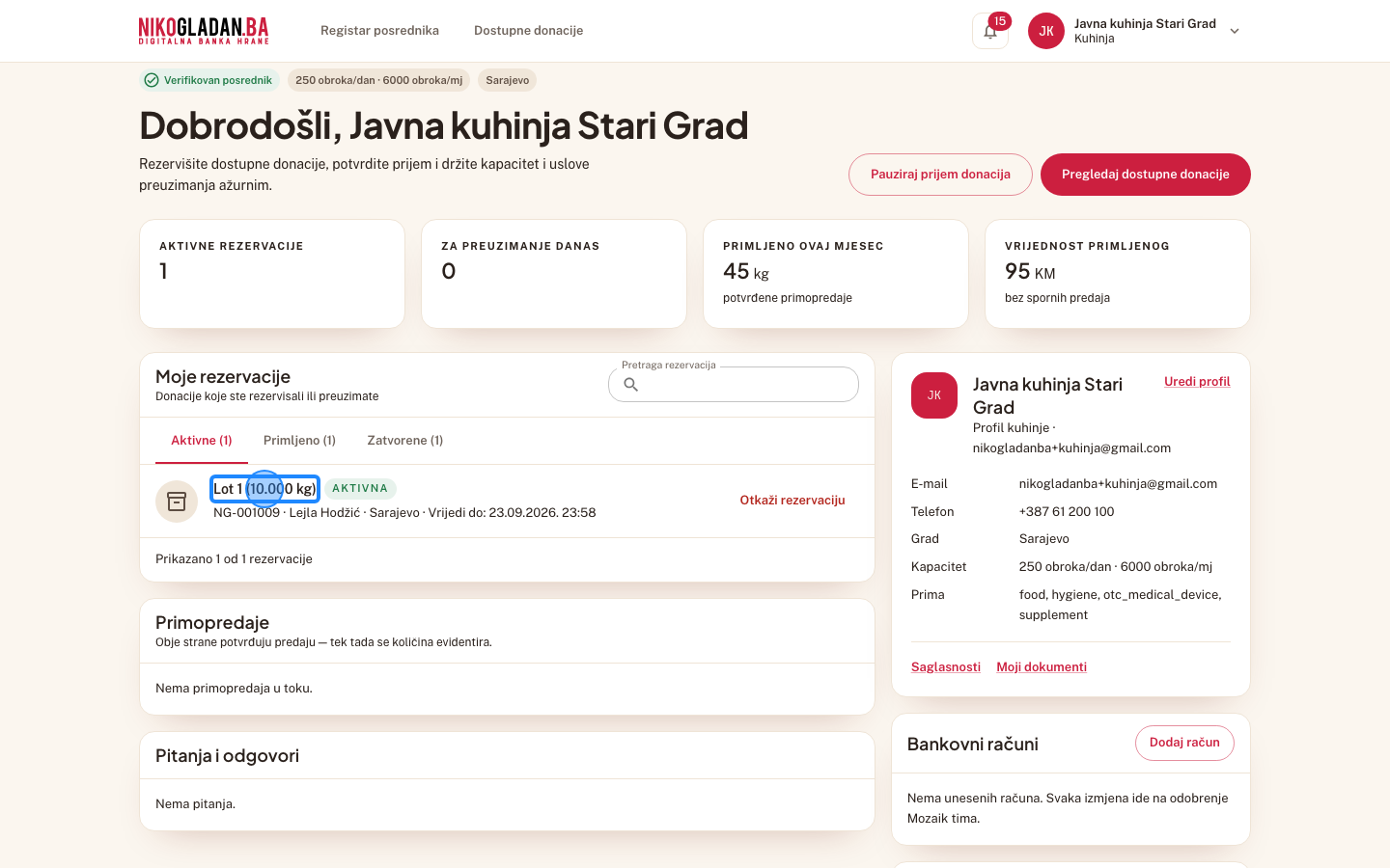Korak 24: Kliknite red rezervacije da otvorite njenu stranicu.