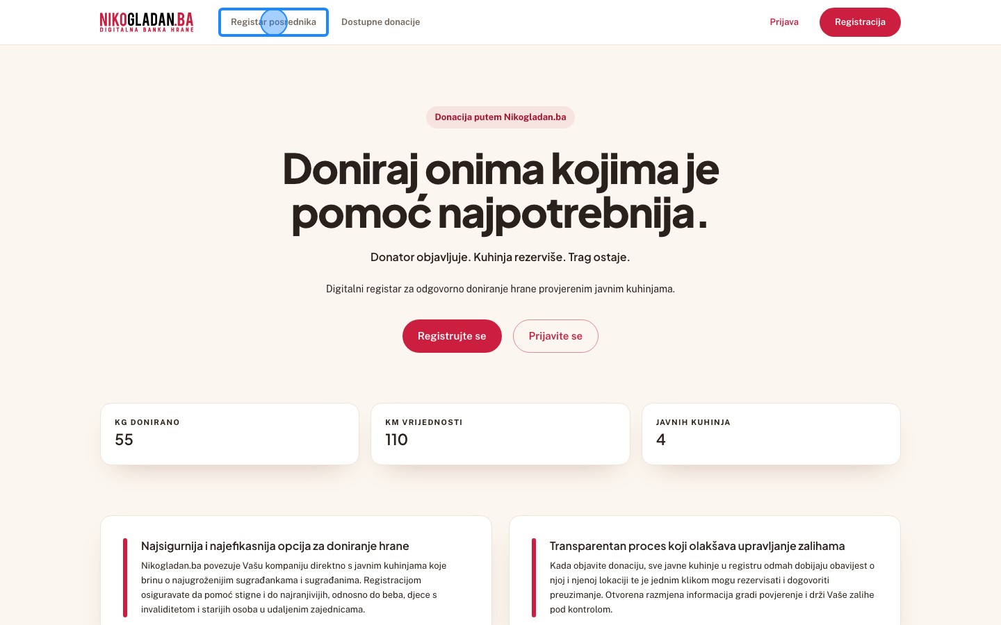 Korak 33: Kliknite „Registar posrednika" u zaglavlju.