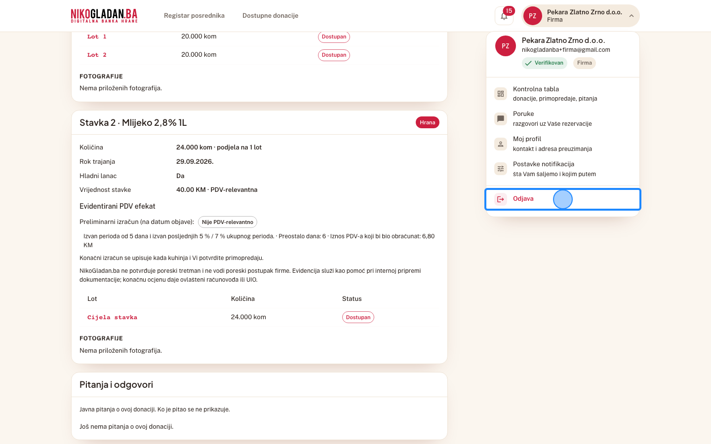 Korak 51: Kliknite „Odjava" na dnu korisničkog menija.