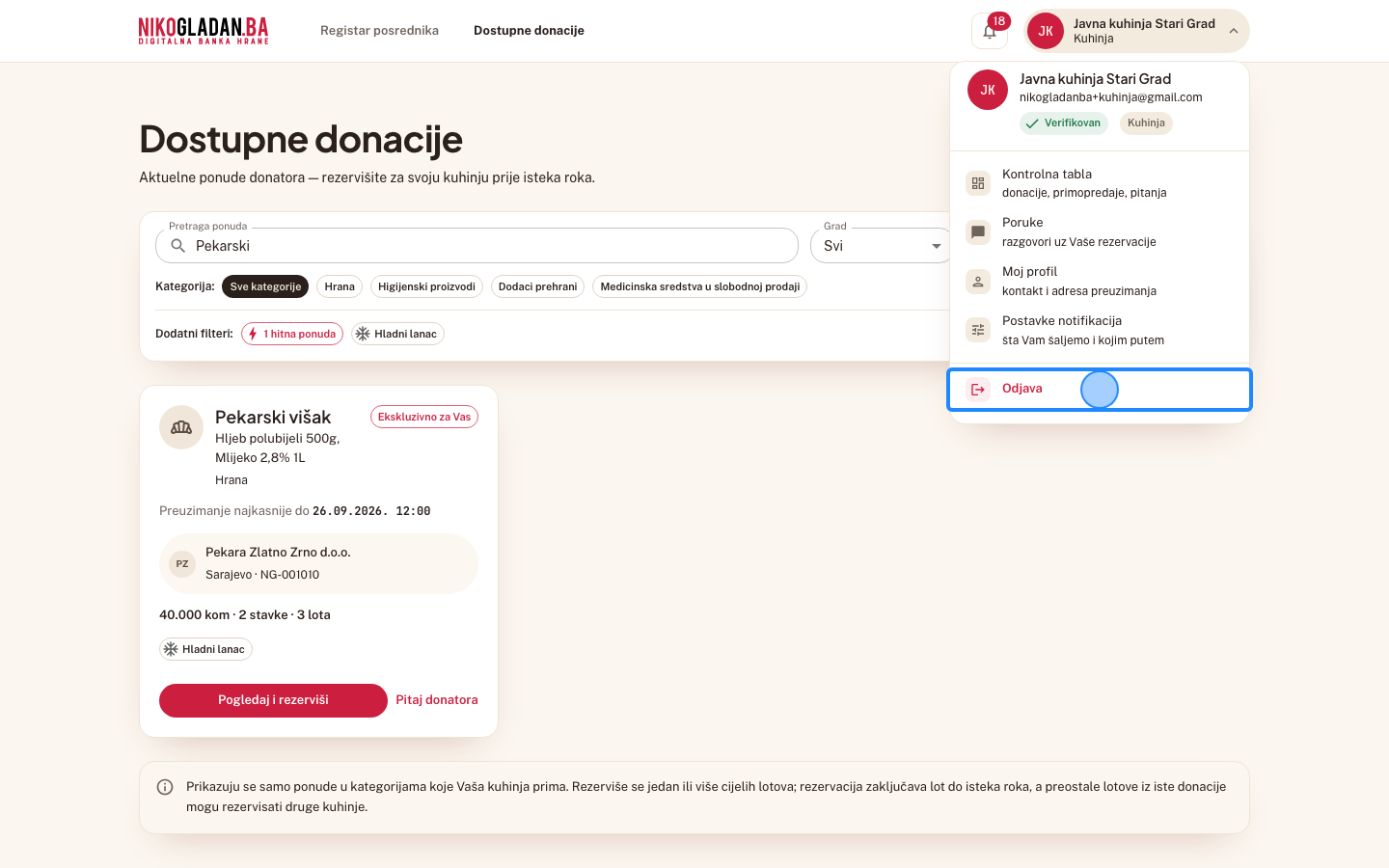 Korak 60: Kliknite „Odjava" na dnu korisničkog menija.