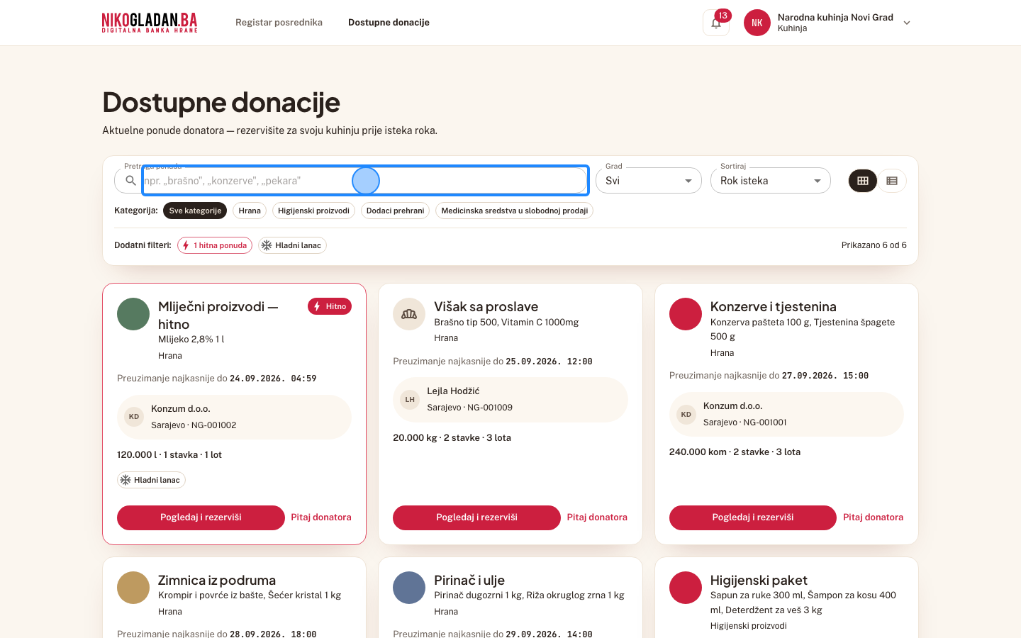Korak 66: U polje „Pretraga ponuda" upišite „Pekarski".