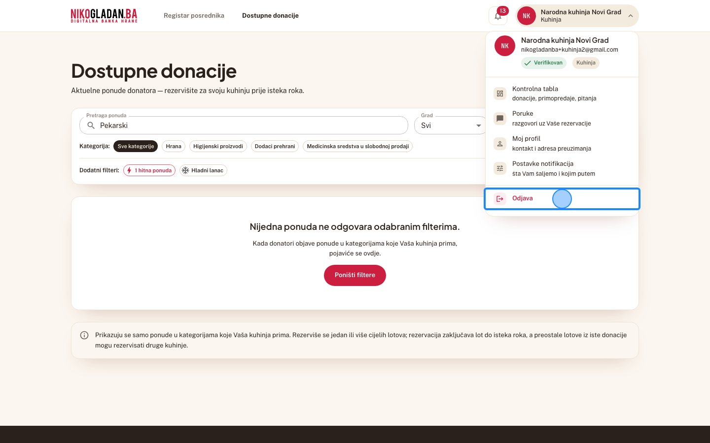 Korak 69: Kliknite „Odjava" na dnu korisničkog menija.