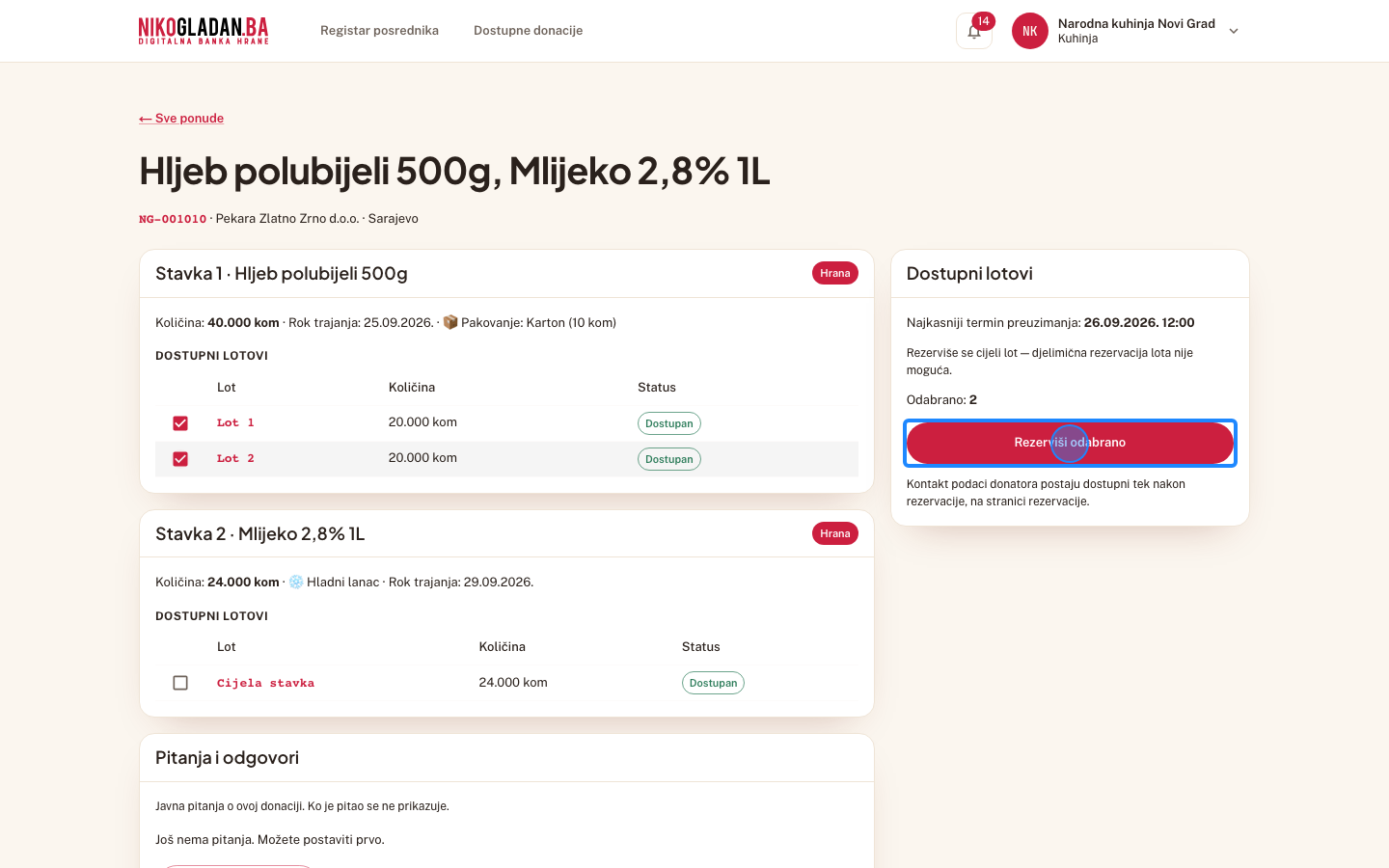 Korak 10: Kliknite „Rezerviši odabrano".