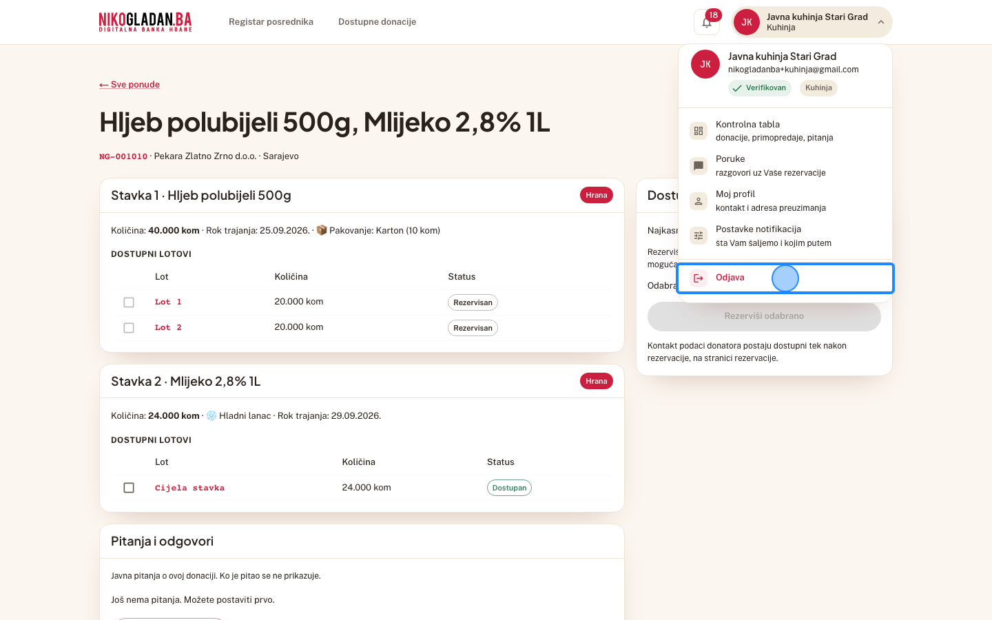 Korak 27: Kliknite „Odjava" na dnu korisničkog menija.