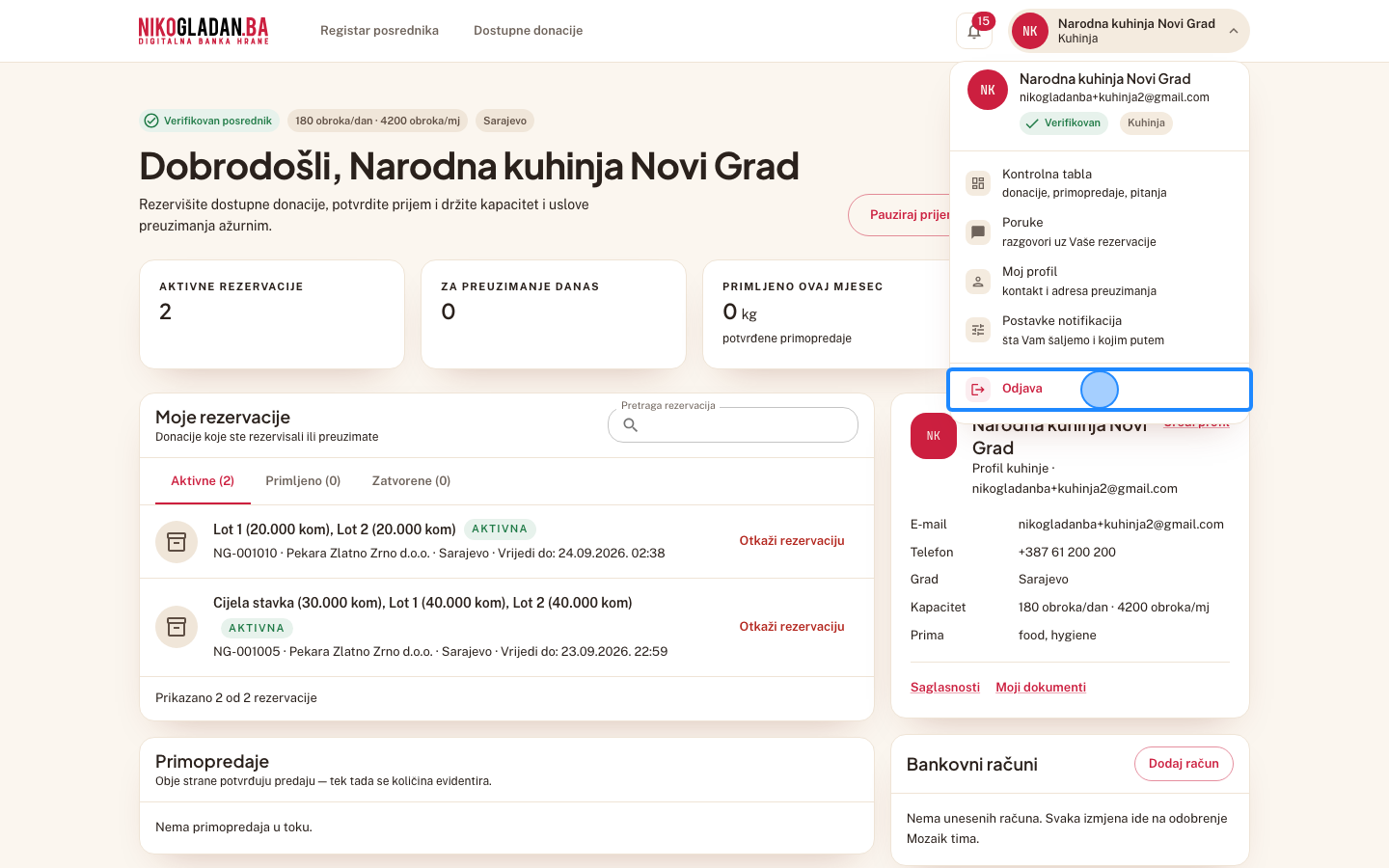 Korak 53: Kliknite „Odjava" na dnu korisničkog menija.