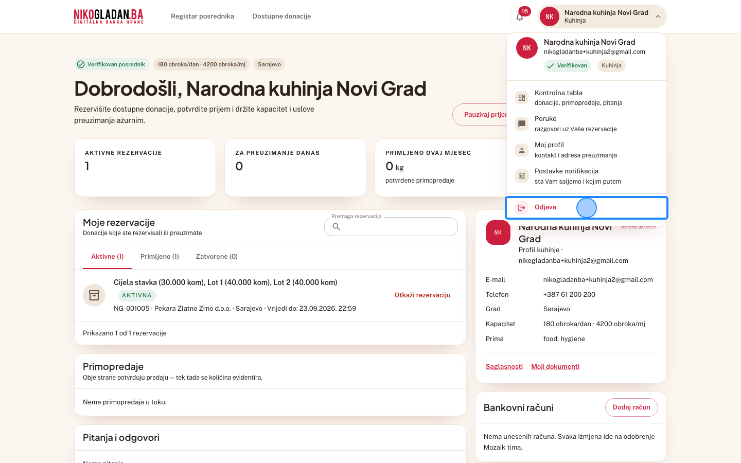 Korak 129: Kliknite „Odjava" na dnu korisničkog menija.