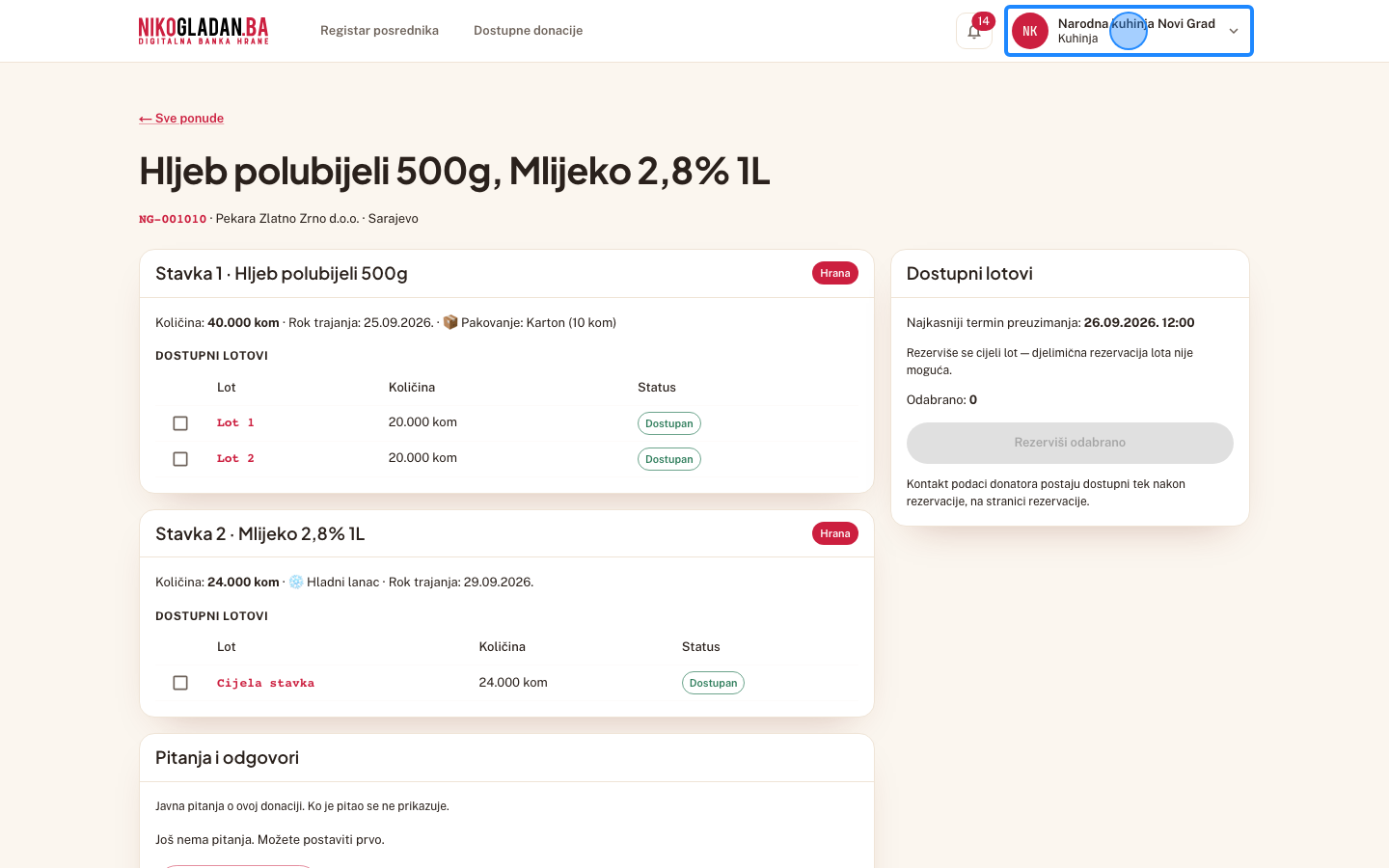 Korak 13: Kliknite ime kuhinje gore desno.