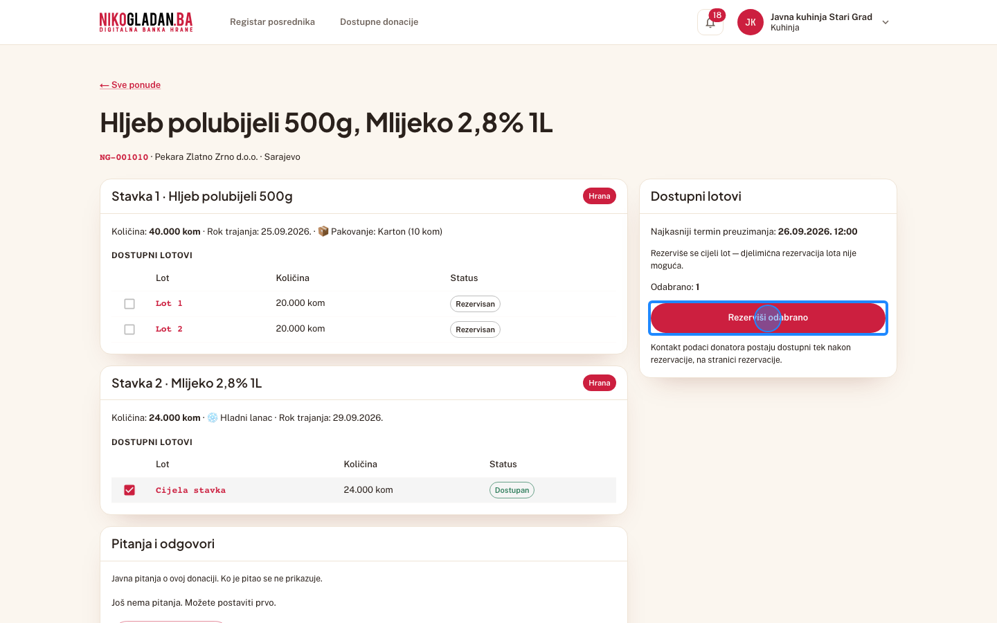 Korak 23: Kliknite „Rezerviši odabrano".