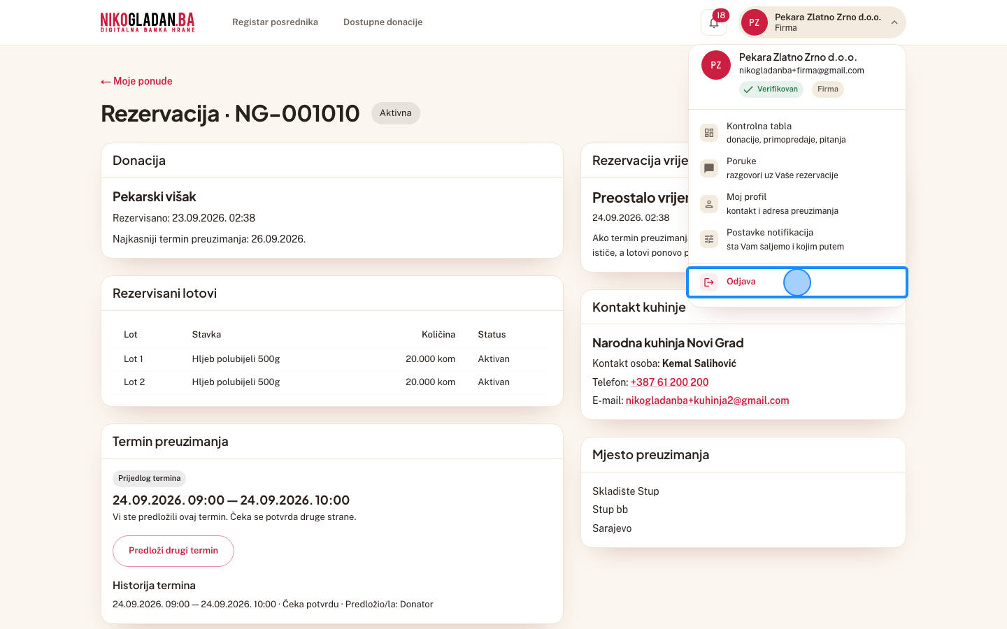 Korak 42: Kliknite „Odjava" na dnu korisničkog menija.